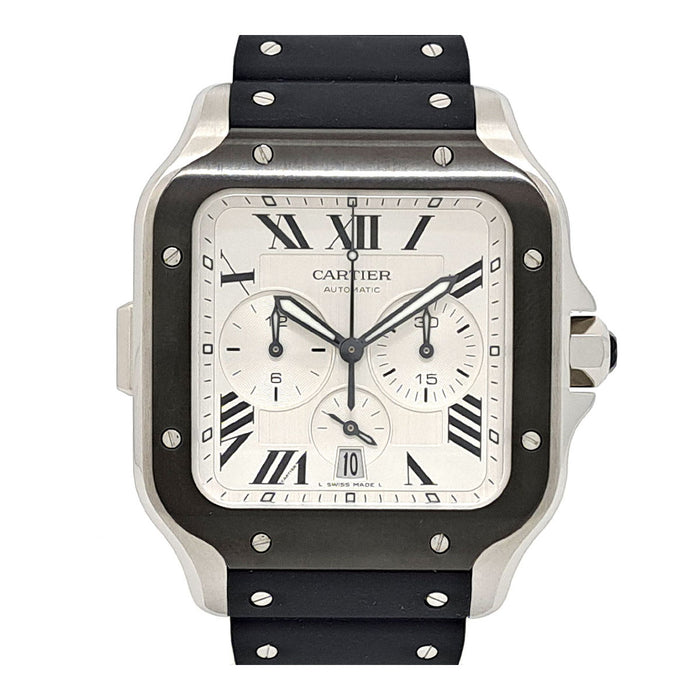 CARTIER 
サントス ドゥ カルティエ クロノグラフ ウォッチ 
箱ギャラ付