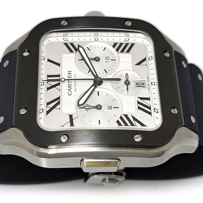 CARTIER 
サントス ドゥ カルティエ クロノグラフ ウォッチ 
箱ギャラ付