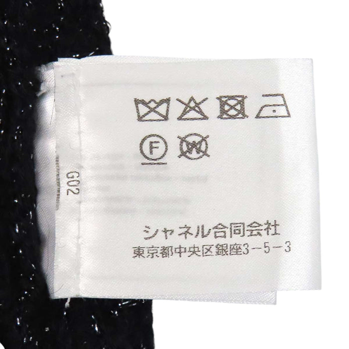 CHANEL 
COCO CC ココボタン コスチュームパール ロングスリーブ 
ココマーク ラメ ニット ワンピース