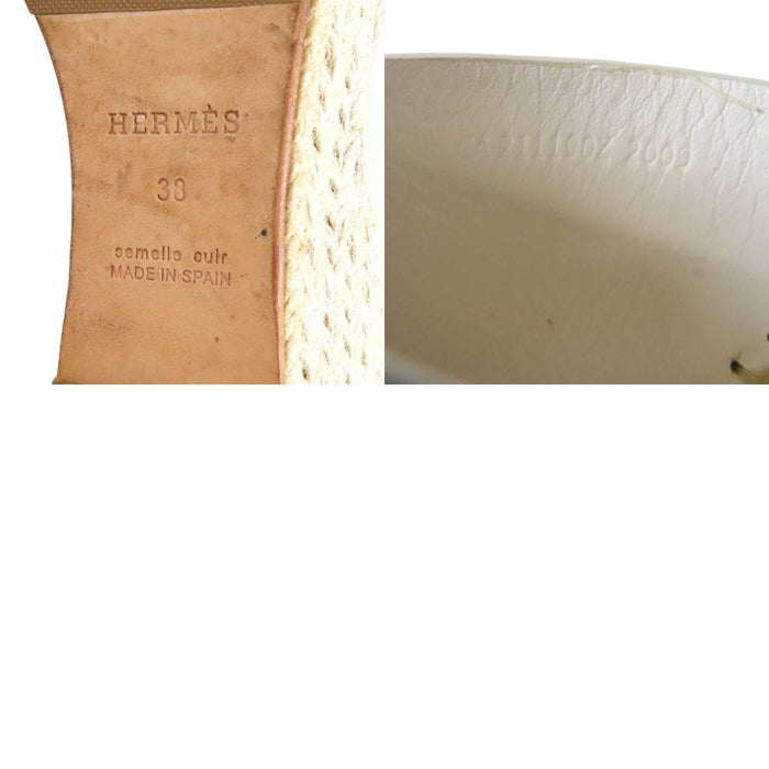 HERMES 
エスパドリーユ ケリー金具 厚底 
ティヴォリ レザー ウェッジソール サンダル