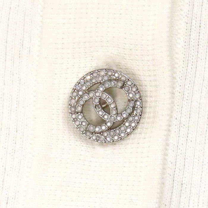 CHANEL 
COCO CC ココボタン コットン レース ニット 
ココマーク フレンチスリーブ ワンピース