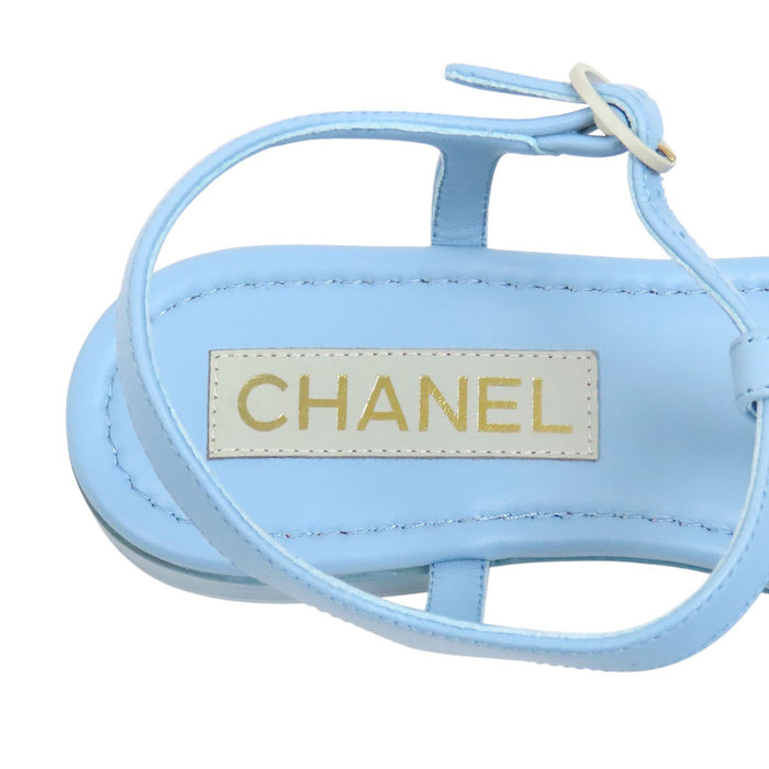 CHANEL 
COCO CC ロゴ レザー 
ココマーク トング サンダル