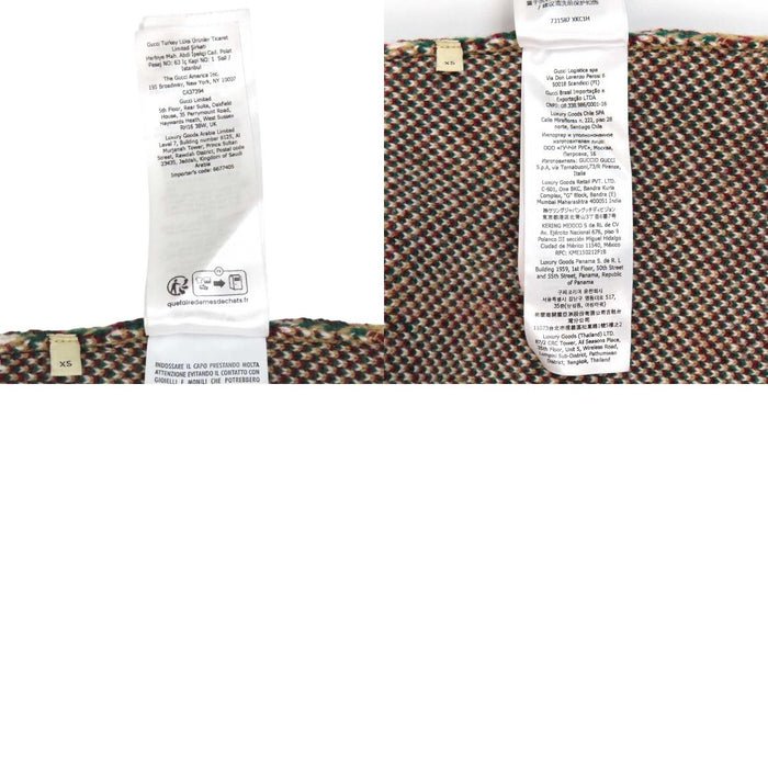 GUCCI 
ウール ショートスリーブ 
GG ジャカード チェック柄 ニット ワンピース