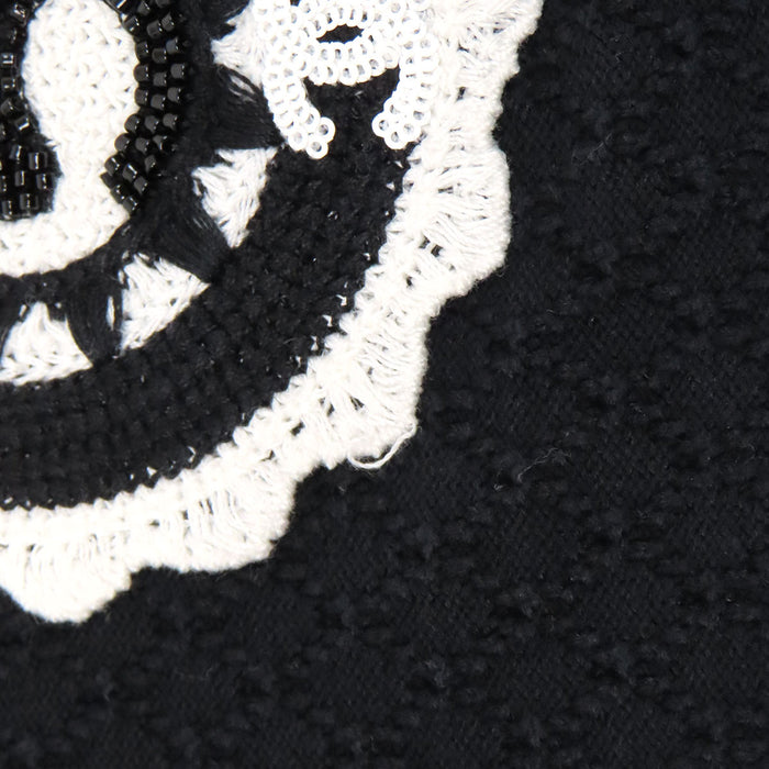 CHANEL 
COCO CC ロゴ 5 コットン ビーズ スパンコール 刺繍 
ココマーク ショートスリーブ ニット