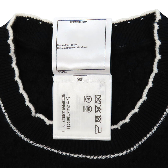 CHANEL 
COCO CC ロゴ 5 コットン ビーズ スパンコール 刺繍 
ココマーク ショートスリーブ ニット