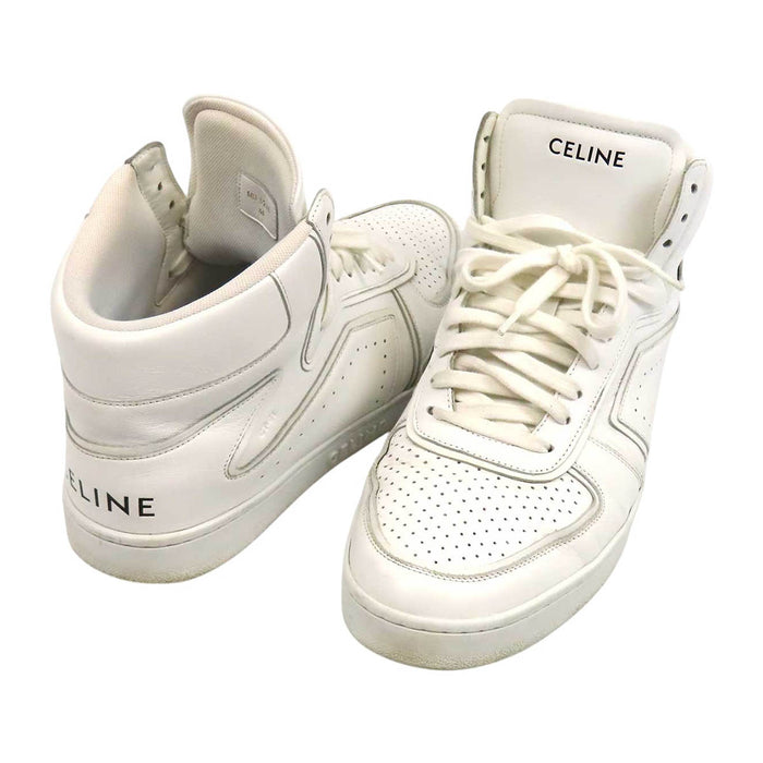 CELINE 
ロゴ レザー レースアップ 
CT-01 Z トレーナー ハイトップ スニーカー