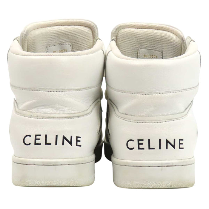 CELINE 
ロゴ レザー レースアップ 
CT-01 Z トレーナー ハイトップ スニーカー