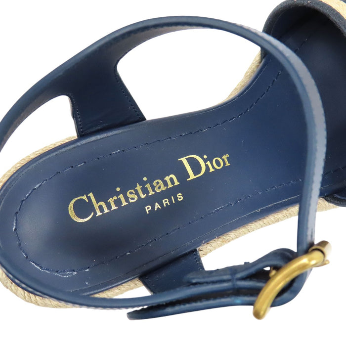 Dior 
ロゴ エンブロイダリー レザー 厚底 ストラップ 
Dway ウェッジ ソール サンダル