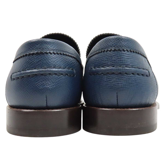 LOUIS VUITTON 
LV マリーヌ レザー シルバーカラー金具 
メジャー ローファー