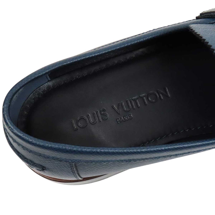 LOUIS VUITTON 
LV マリーヌ レザー シルバーカラー金具 
メジャー ローファー