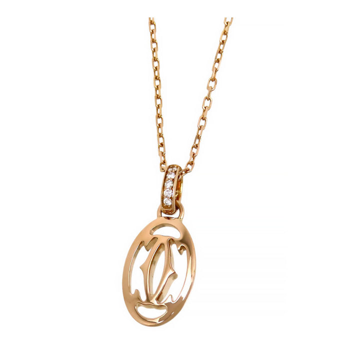 CARTIER 
ロゴ ドゥーブルC ダイヤモンド ネックレス