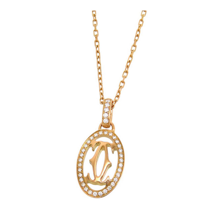 CARTIER 
Logo Double C Diamond Necklace