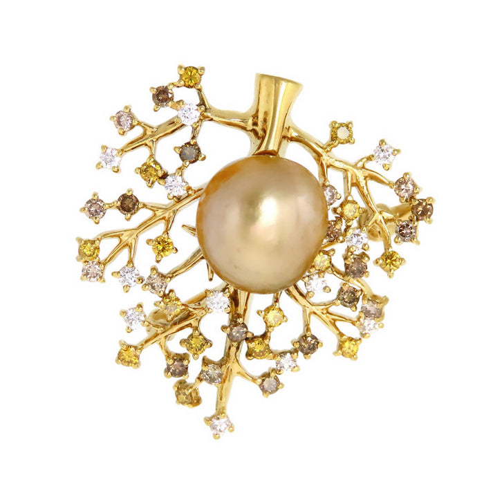 MIKIMOTO 
Pearl Diamond Tree Brooch