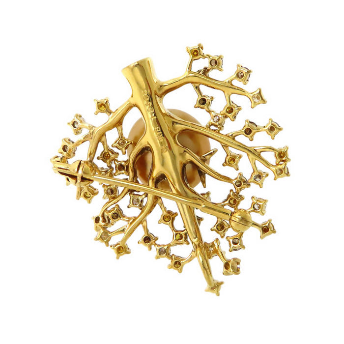 MIKIMOTO 
Pearl Diamond Tree Brooch