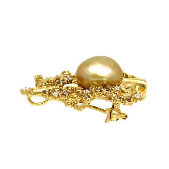 MIKIMOTO 
Pearl Diamond Tree Brooch