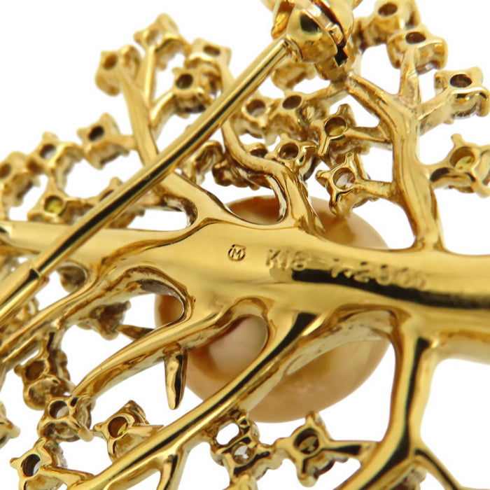 MIKIMOTO 
Pearl Diamond Tree Brooch