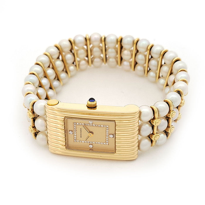 Boucheron  
Lifref Diamond Pearl Bracelet  
With Box