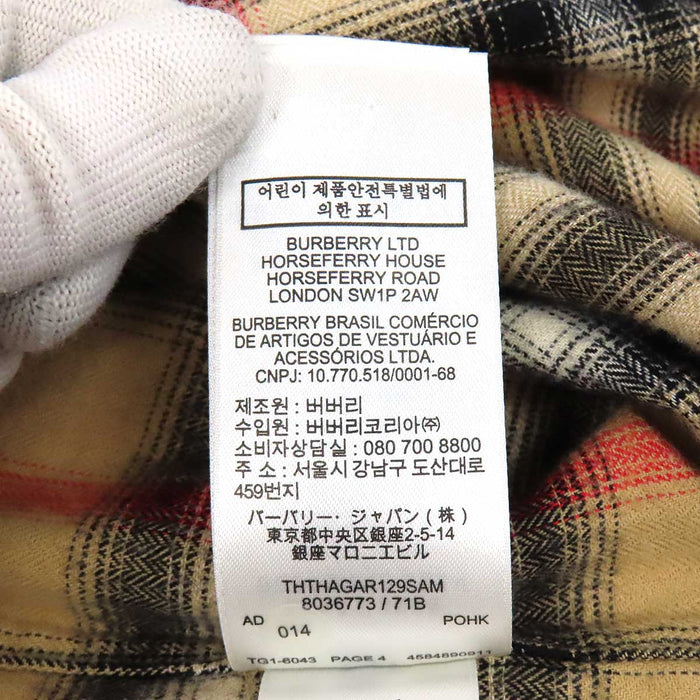 BURBERRY 
総柄 ロゴボタン コットン 刺繍 
ノバチェック ロングスリーブ シャツ
