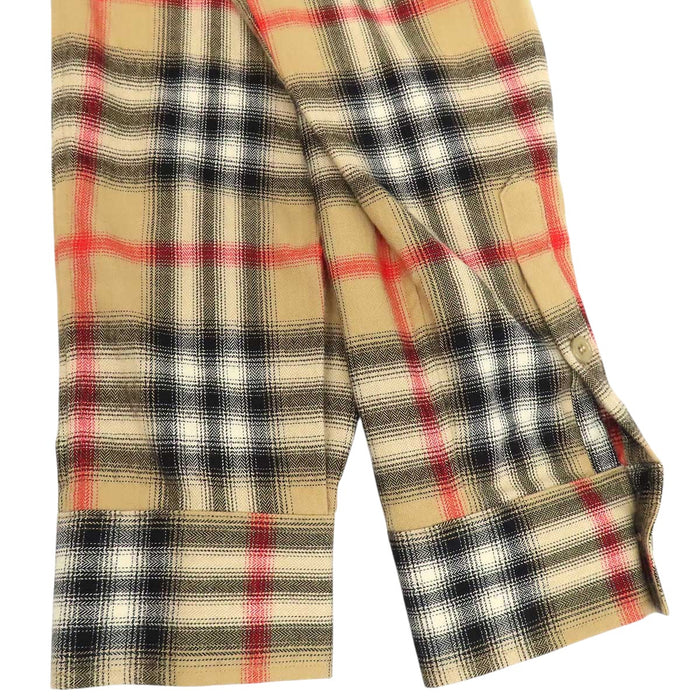 BURBERRY 
総柄 ロゴボタン コットン 刺繍 
ノバチェック ロングスリーブ シャツ