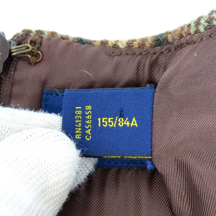 RALPH LAUREN 
POLO RALPH LAUREN ウール ラップ 
チェック柄 ノースリーブ ワンピース