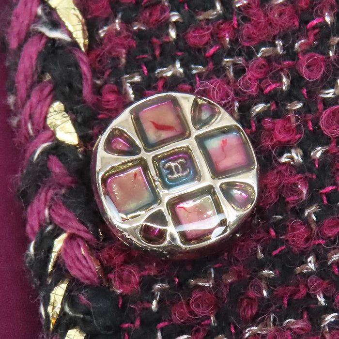 CHANEL 
COCO CC ココボタン ウール混 
ココマーク ノーカラー ツイード ジャケット
