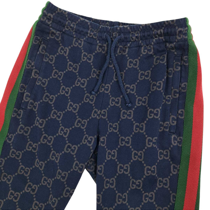 GUCCI 
総柄 Webストライプ ジャージー コットン 
GG シェリーライン ジョガーパンツ
