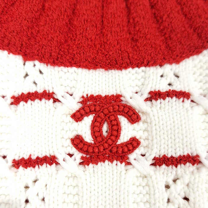 CHANEL 
COCO CC コットン混 バイカラー 
ココマーク ボーダー ニット