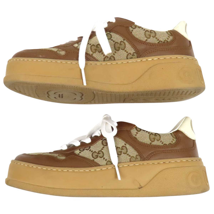 GUCCI 
インターロッキングG レザー レースアップ 
GGキャンバス ローカット スニーカー