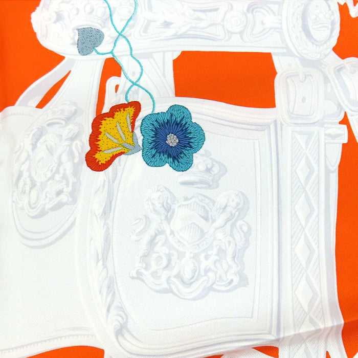 HERMES 
Scarf large silk 
Carré 90 Brides Fleuries floral brides