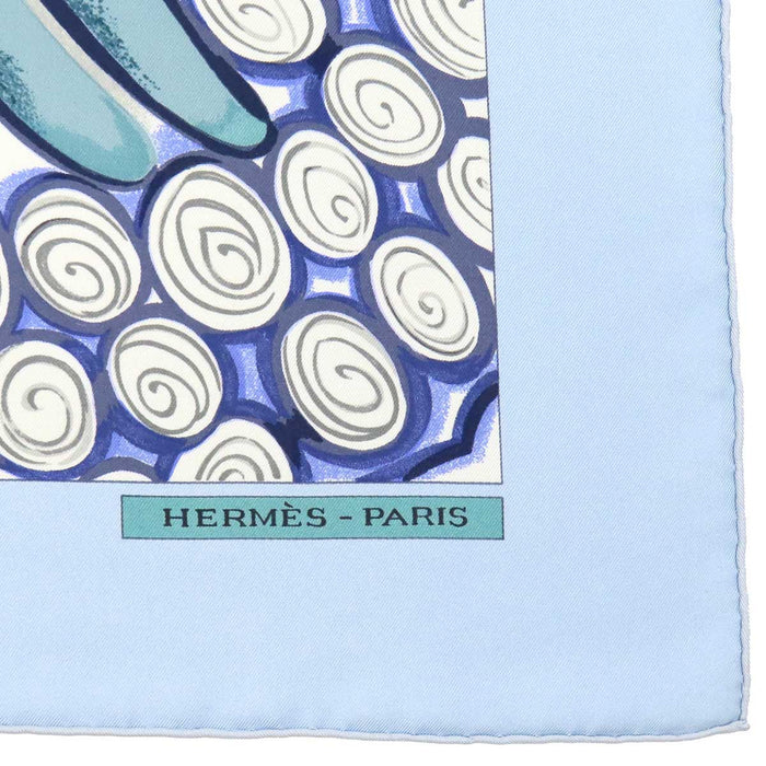 HERMES 
スカーフ 大判 シルク 
カレ 90 Ceramique Ottomane オスマン陶磁器