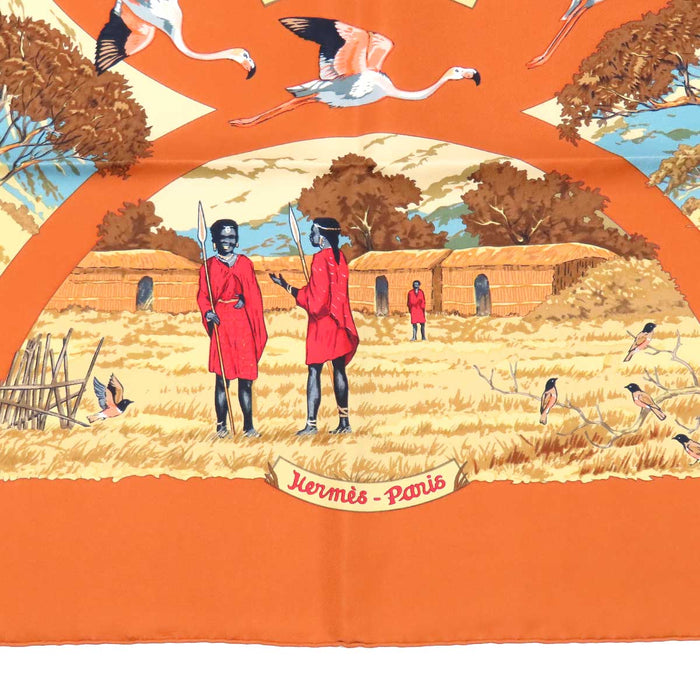 HERMES 
スカーフ 大判 シルク アニマル 
カレ 90 Tanzanie タンザニア