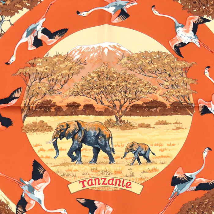 HERMES 
スカーフ 大判 シルク アニマル 
カレ 90 Tanzanie タンザニア