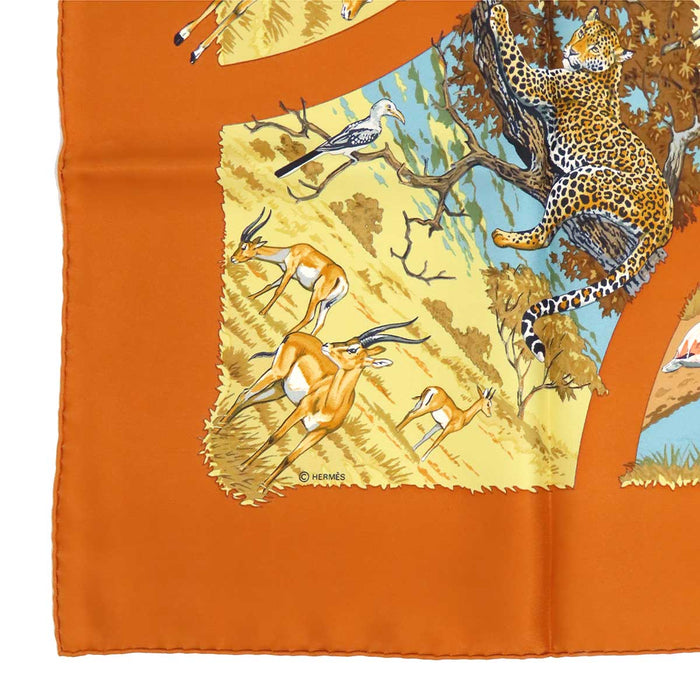 HERMES 
スカーフ 大判 シルク アニマル 
カレ 90 Tanzanie タンザニア
