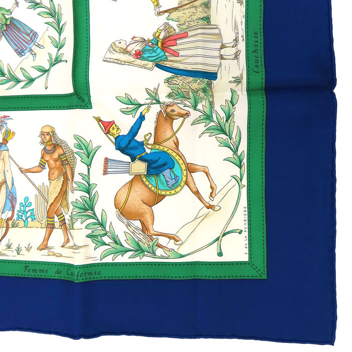 HERMES 
スカーフ 大判 シルク 
カレ 90 COSTUMES CIVILS ACTUELS 現代市民の服装