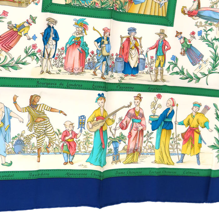 HERMES 
スカーフ 大判 シルク 
カレ 90 COSTUMES CIVILS ACTUELS 現代市民の服装