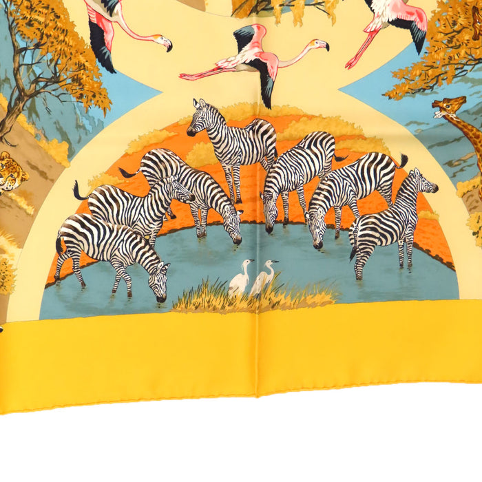 HERMES 
スカーフ 大判 シルク アニマル 
カレ 90 Tanzanie タンザニア