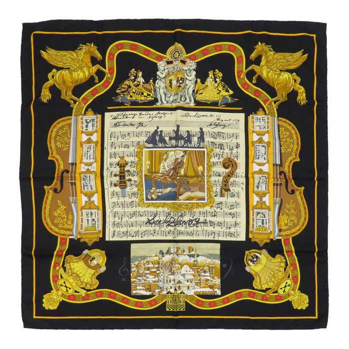 HERMES 
Scarf large silk musical notes sheet Pegasus 
Carré 90 IN SALZBURG in Salzburg