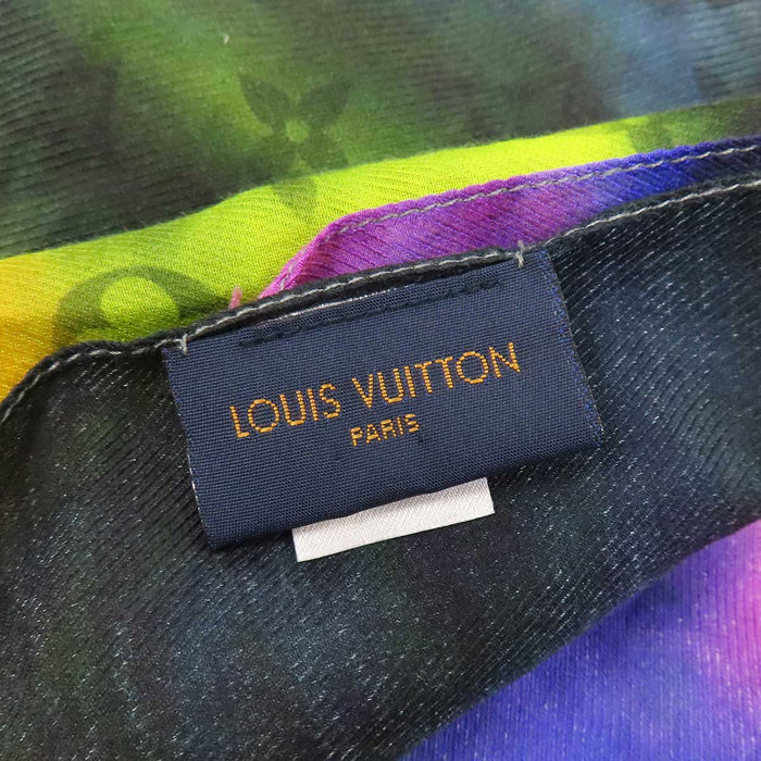 LOUIS VUITTON 
LV ロゴ 総柄 フリンジ シルク混 
エトール モノグラム アールジービー ストール