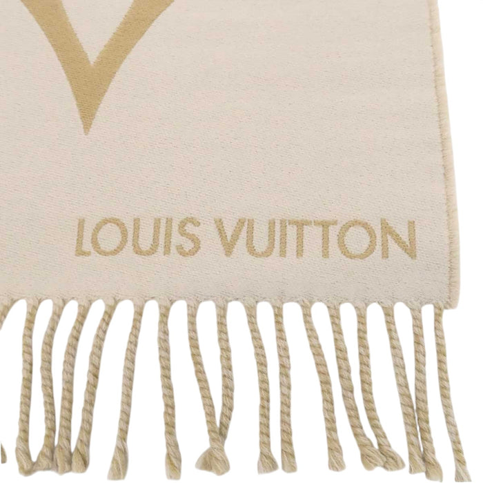 LOUIS VUITTON 
LV ロゴ 総柄 フリンジ ウール混 カシミヤ混 
マフラー･グラフィック デュアル