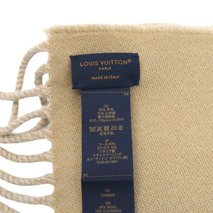 LOUIS VUITTON 
LV ロゴ 総柄 フリンジ ウール混 カシミヤ混 
マフラー･グラフィック デュアル