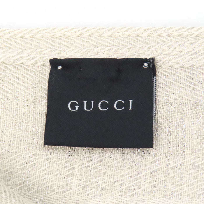 GUCCI 
ロゴ 総柄 シルク混 カシミヤ混 
GG ラメ ストール