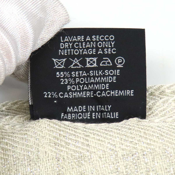 GUCCI 
Logo all-over pattern silk blend cashmere blend 
GG lame stole