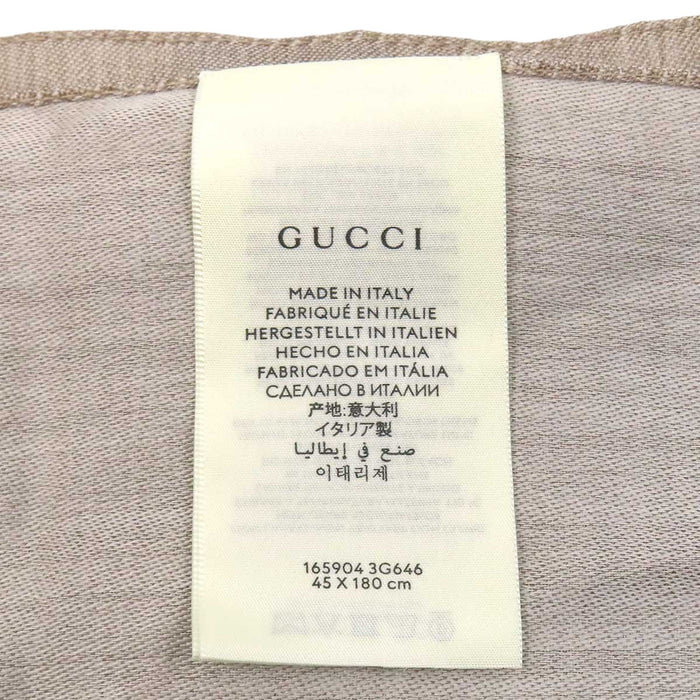 GUCCI 
ロゴ 総柄 フリンジ ウール シルク混 
GG ストール