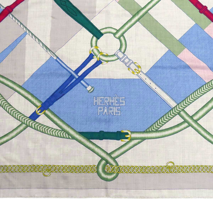 HERMES 
パルクール サン フォート カレ140 カシミヤ シルク 
カレジェアン PARCOURS SANS FAUTE 完璧なコース ショール