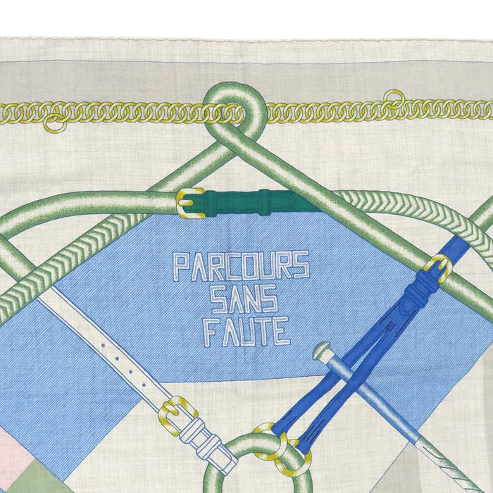 HERMES 
パルクール サン フォート カレ140 カシミヤ シルク 
カレジェアン PARCOURS SANS FAUTE 完璧なコース ショール