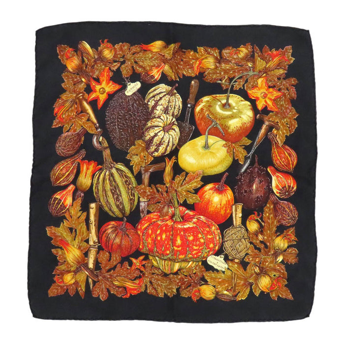 HERMES 
カボチャとコロシント スカーフ プチカレ シルク 
カレ 45 CITROUILLES ET COLOQUINTES
