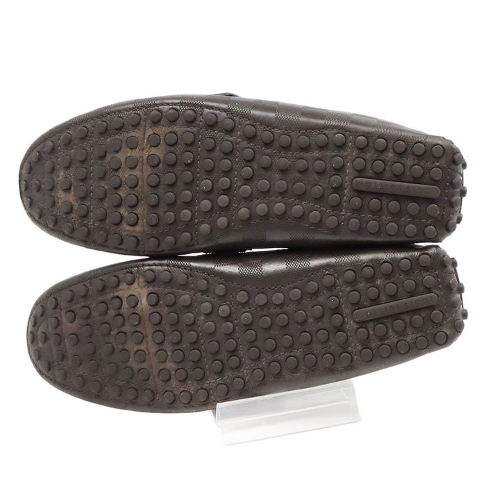 LOUIS VUITTON 
LV ロゴ レザー 
ダミエ アンフィニ ホッケンハイム ローファー