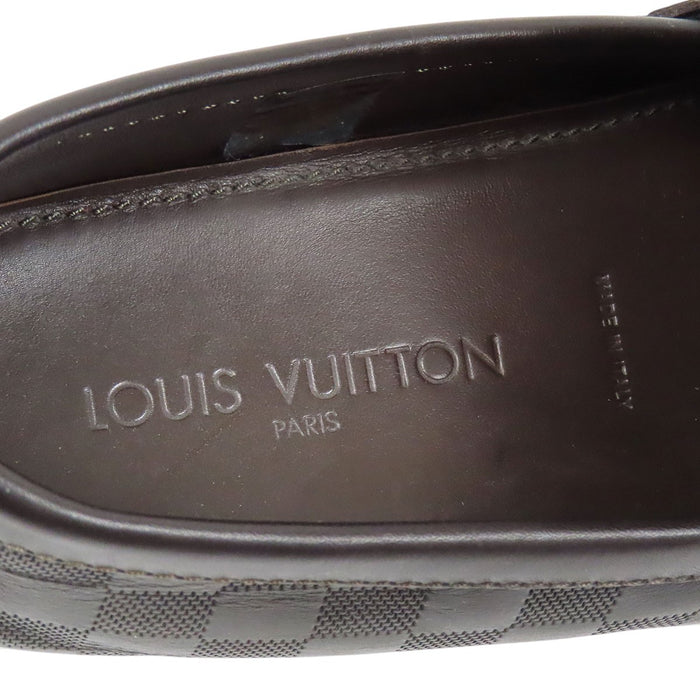 LOUIS VUITTON 
LV ロゴ レザー 
ダミエ アンフィニ ホッケンハイム ローファー