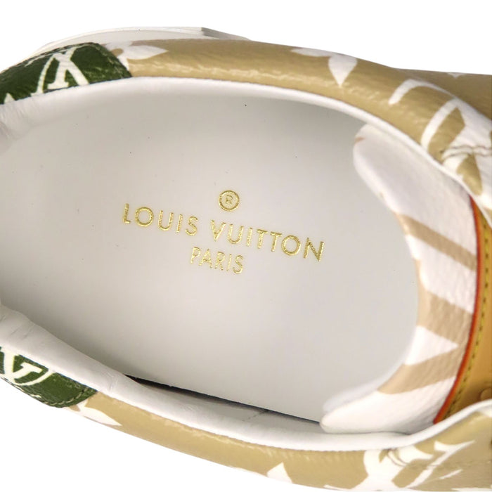 LOUIS VUITTON 
LV ロゴ 総柄 レザー ローカット レースアップ 
タイムアウト ライン スニーカー 
モノグラム