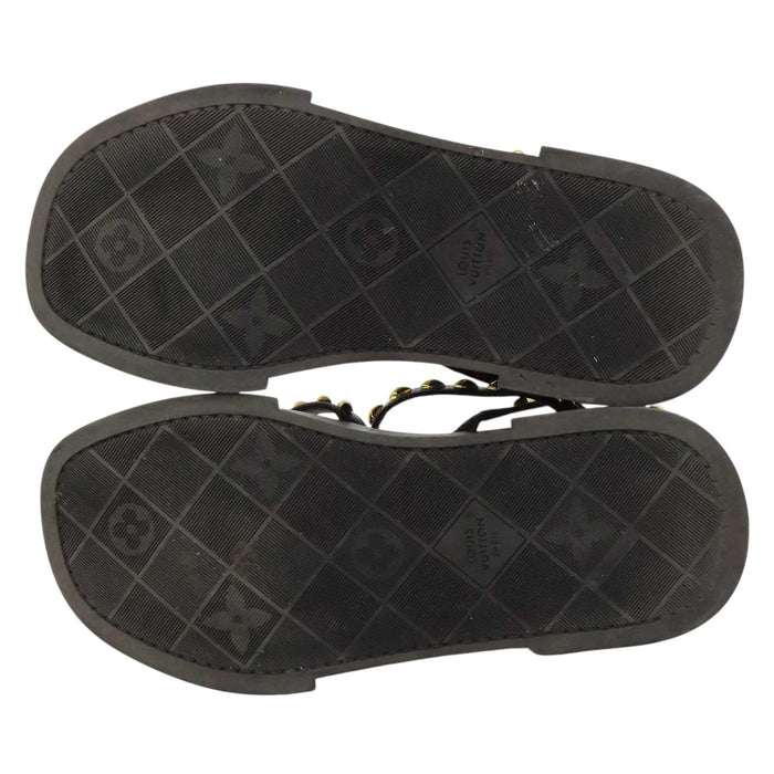 LOUIS VUITTON 
LV ロゴ レザー 
マヤ ライン スタッズ ストラップ サンダル